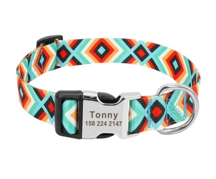 Collar Rombos turquesa, naranja y rojo Collar Rombos turquesa, naranja y rojo
